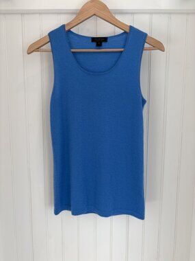 Saks Fifth Avenue 100% Cashmere Sleeveless Shell Tank Cobalt Blue XS
